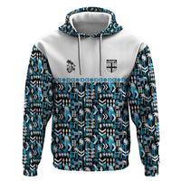 Fiji Bati Hoodie Bati Island Warrior Geometry LT9 Pullover Hoodie Blue - Polynesian Pride