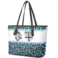 Fiji Bati Leather Tote Bag Bati Island Warrior Geometry LT9 - Polynesian Pride