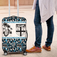 Fiji Bati Luggage Cover Bati Island Warrior Geometry LT9 Blue - Polynesian Pride