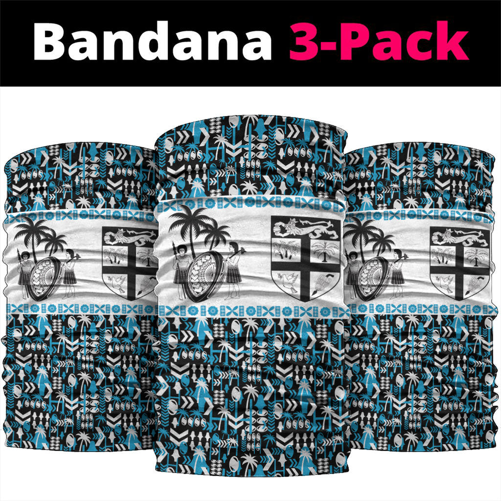 Fiji Bati Neck Gaiter Bati Island Warrior Geometry LT9 package One Size: 25*50cm Blue - Polynesian Pride
