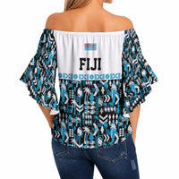 Fiji Bati Off Shoulder Wrap Waist Top Bati Island Warrior Geometry