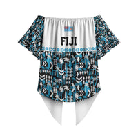 Fiji Bati Off Shoulder Wrap Waist Top Bati Island Warrior Geometry