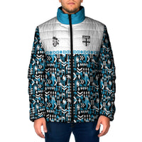 Fiji Bati Padded Jacket Bati Island Warrior Geometry LT9 Men Blue - Polynesian Pride