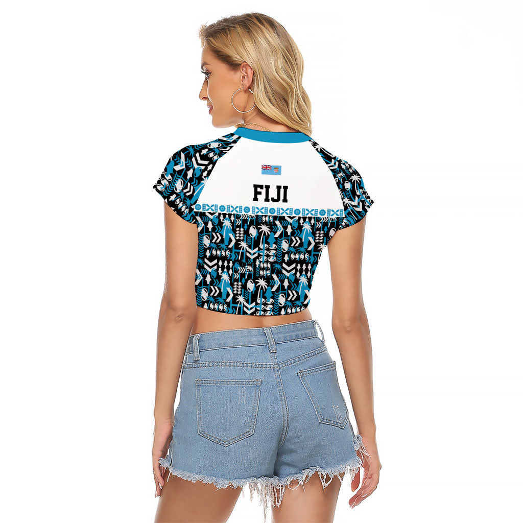 Fiji Bati Raglan Cropped T Shirt Bati Island Warrior Geometry LT9 - Polynesian Pride