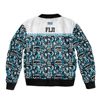 Fiji Bati Sleeve Zip Bomber Jacket Bati Island Warrior Geometry LT9 - Polynesian Pride