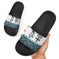 Fiji Bati Slide Sandals Bati Island Warrior Geometry LT9 - Polynesian Pride