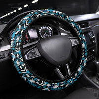 Fiji Bati Steering Wheel Cover Bati Island Warrior Geometry LT9 Universal Fit Blue - Polynesian Pride