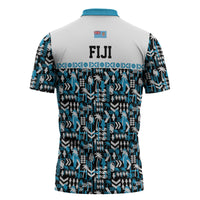 Fiji Bati Zipper Polo Shirt Bati Island Warrior Geometry LT9 - Polynesian Pride