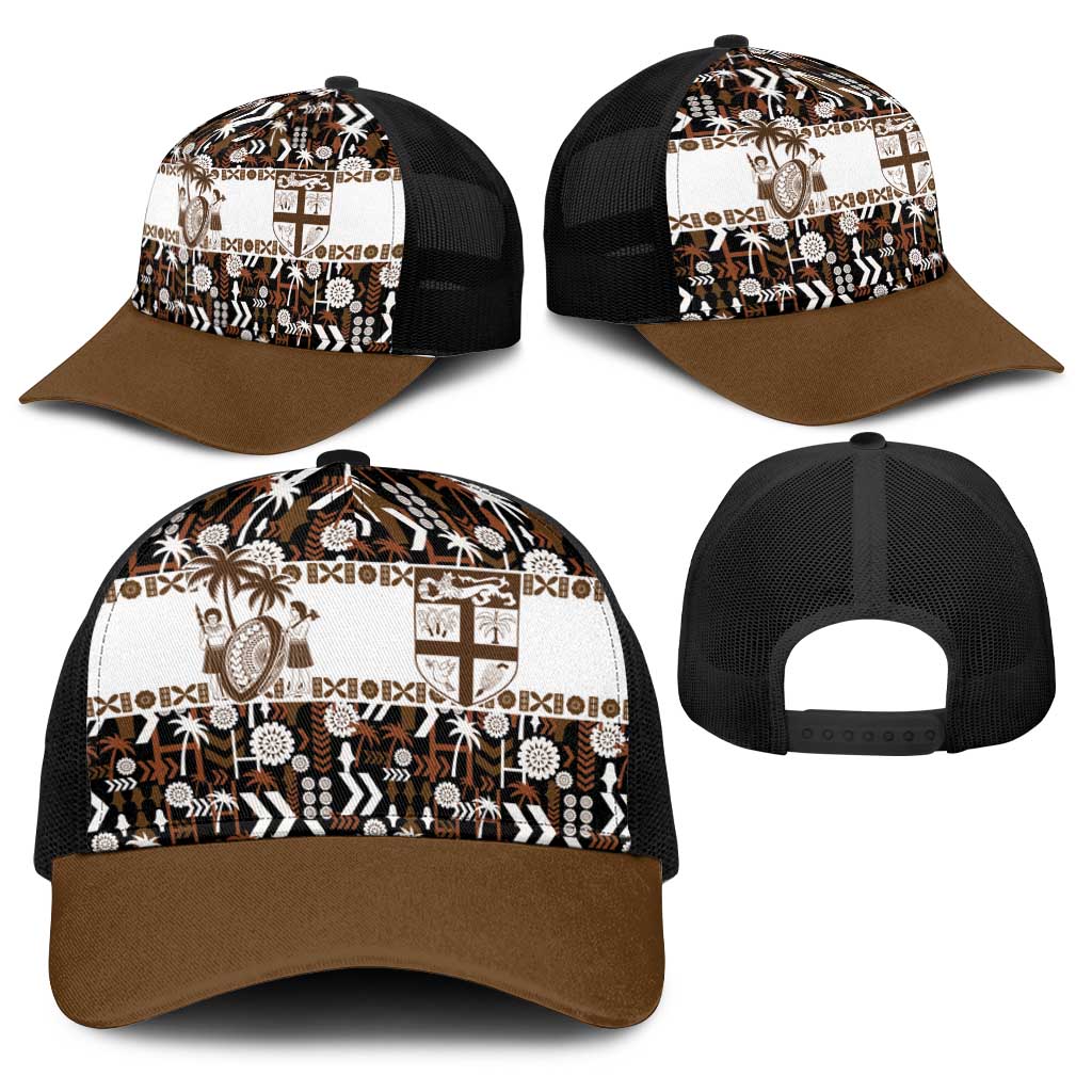 Fiji Bati Baseball Net Cap Masi-inspired Tapa Pattern LT9 - Polynesian Pride