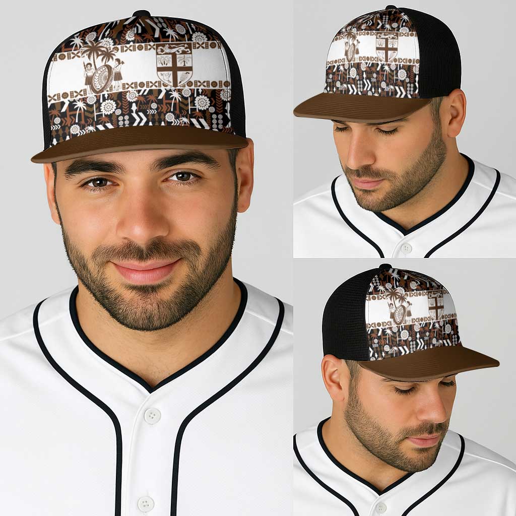 Fiji Bati Baseball Net Cap Masi-inspired Tapa Pattern LT9 - Polynesian Pride