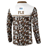 Fiji Bati Button Sweatshirt Masi-inspired Tapa Pattern LT9 - Polynesian Pride