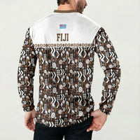 Fiji Bati Button Sweatshirt Masi-inspired Tapa Pattern LT9 - Polynesian Pride