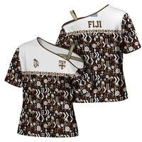 Fiji Bati Cross Shoulder Shirt Masi-inspired Tapa Pattern LT9 - Polynesian Pride
