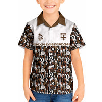 Fiji Bati Kid Hawaiian Shirt Masi-inspired Tapa Pattern LT9 Kid Brown - Polynesian Pride