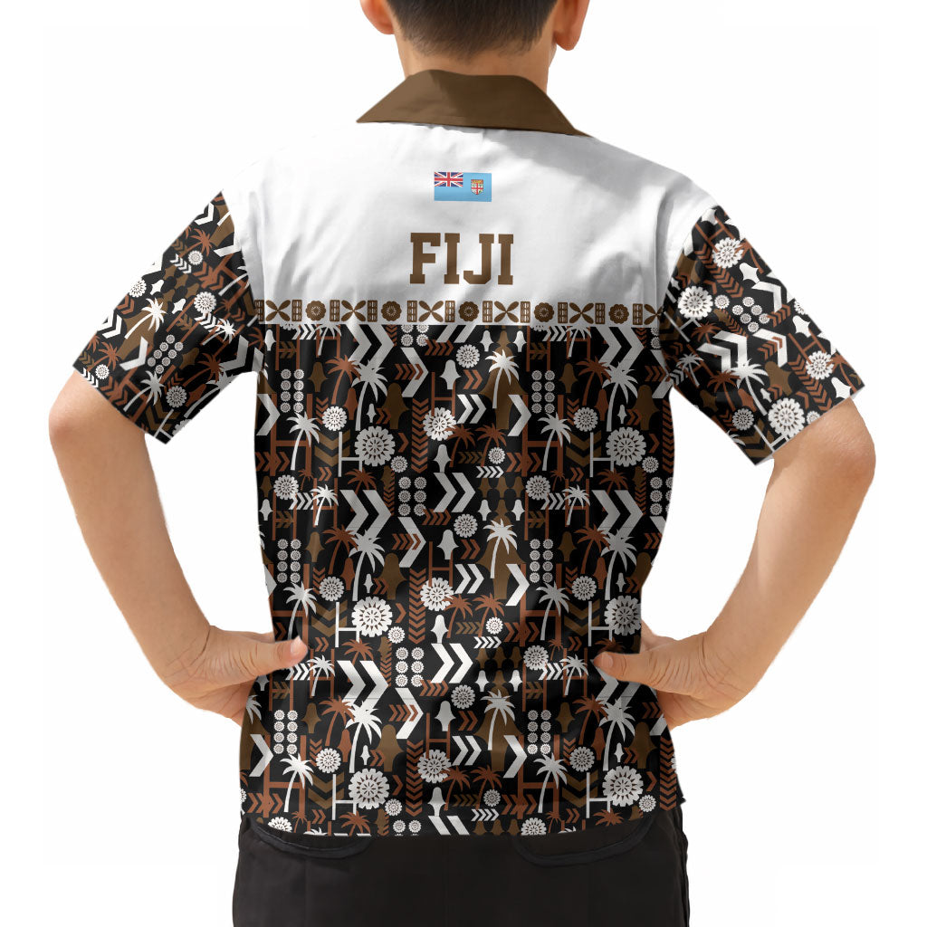 Fiji Bati Kid Hawaiian Shirt Masi-inspired Tapa Pattern LT9 - Polynesian Pride