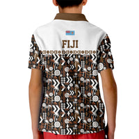 Fiji Bati Kid Polo Shirt Masi-inspired Tapa Pattern LT9 - Polynesian Pride
