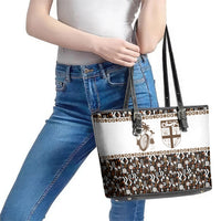Fiji Bati Leather Tote Bag Masi-inspired Tapa Pattern