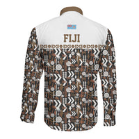 Fiji Bati Long Sleeve Button Shirt Masi-inspired Tapa Pattern