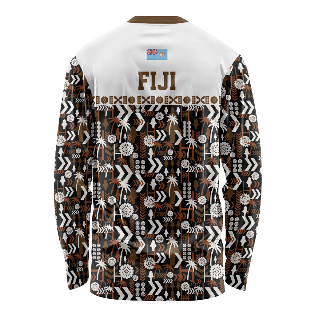 Fiji Bati Long Sleeve Shirt Masi-inspired Tapa Pattern LT9 - Polynesian Pride