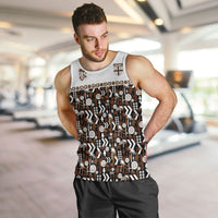 Fiji Bati Men Tank Top Masi-inspired Tapa Pattern
