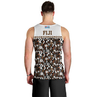 Fiji Bati Men Tank Top Masi-inspired Tapa Pattern
