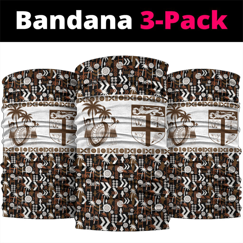 Fiji Bati Neck Gaiter Masi-inspired Tapa Pattern LT9 package One Size: 25*50cm Brown - Polynesian Pride