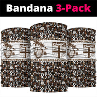 Fiji Bati Neck Gaiter Masi-inspired Tapa Pattern LT9 package One Size: 25*50cm Brown - Polynesian Pride