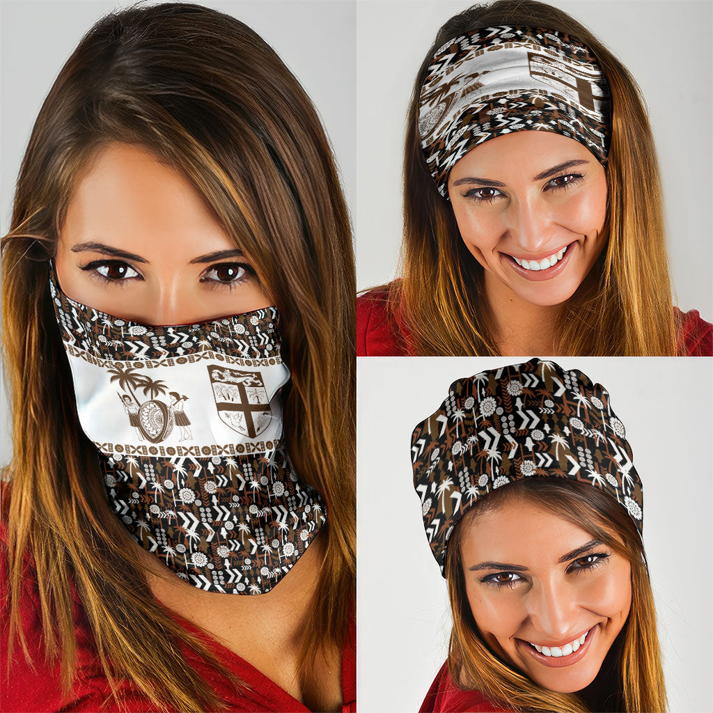 Fiji Bati Neck Gaiter Masi-inspired Tapa Pattern LT9 - Polynesian Pride