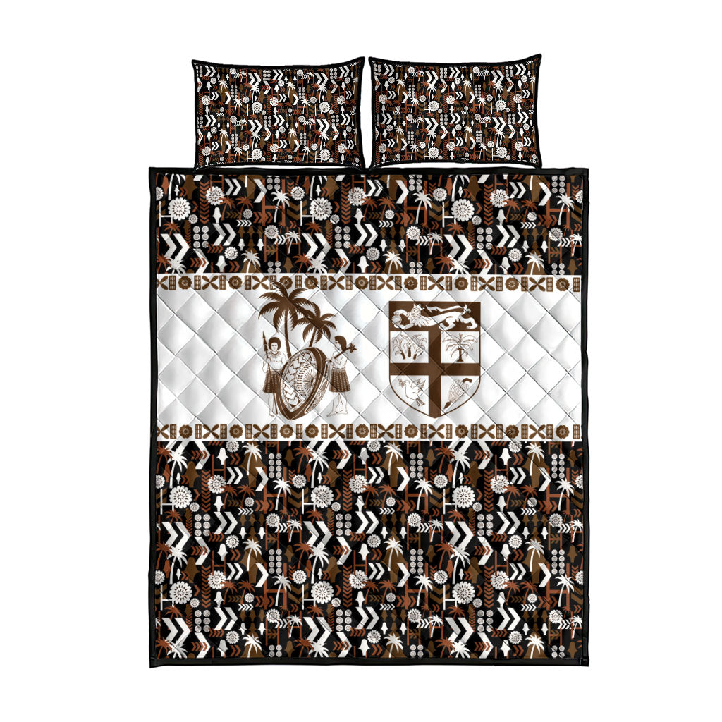 Fiji Bati Quilt Bed Set Masi-inspired Tapa Pattern