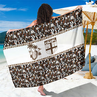 Fiji Bati Sarong Masi-inspired Tapa Pattern LT9 One Size 44 x 66 inches Brown - Polynesian Pride