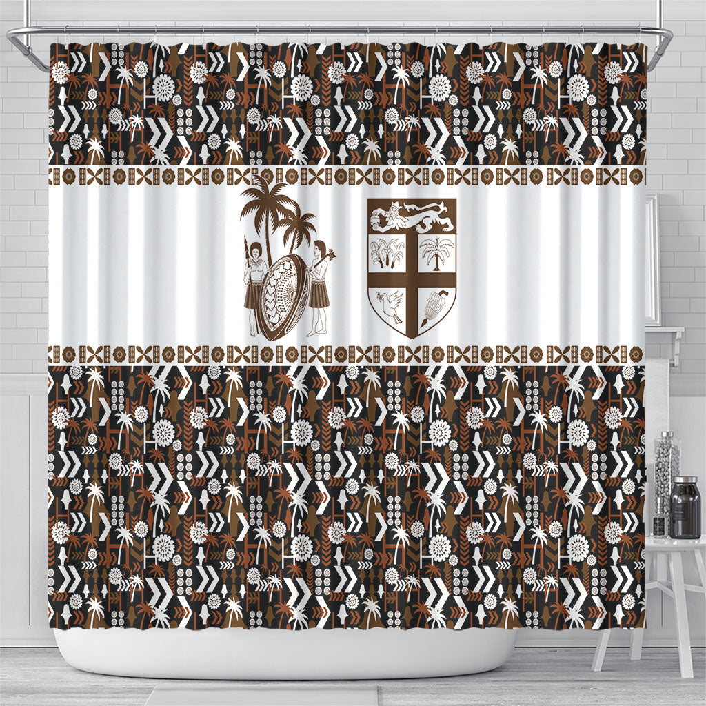 Fiji Bati Shower Curtain Masi-inspired Tapa Pattern LT9 - Polynesian Pride