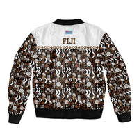 Fiji Bati Sleeve Zip Bomber Jacket Masi-inspired Tapa Pattern LT9 - Polynesian Pride