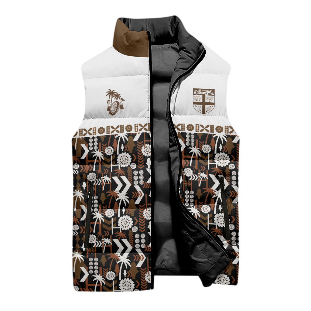 Fiji Bati Sleeveless Puffer Jacket Masi-inspired Tapa Pattern LT9 - Polynesian Pride
