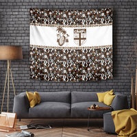 Fiji Bati Tapestry Masi-inspired Tapa Pattern LT9 Brown - Polynesian Pride