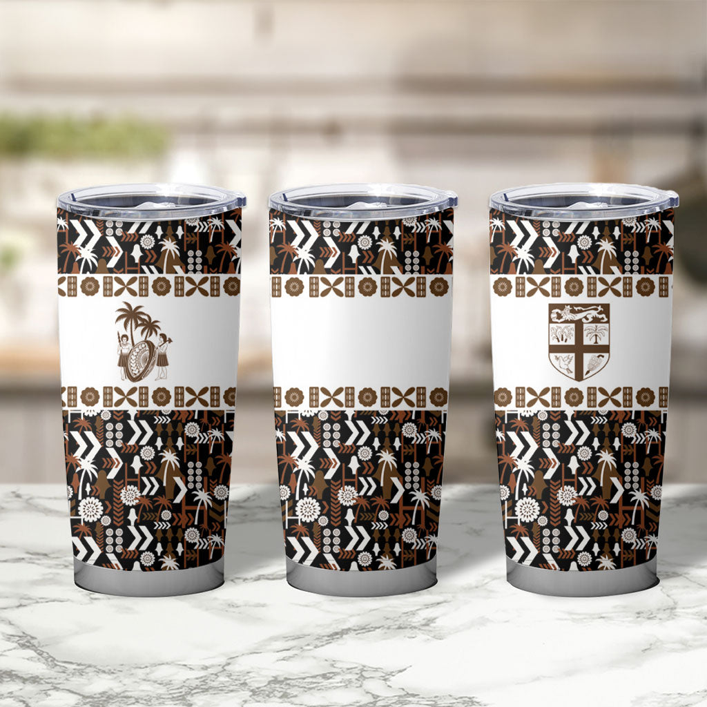 Fiji Bati Tumbler Cup Masi-inspired Tapa Pattern LT9 - Polynesian Pride