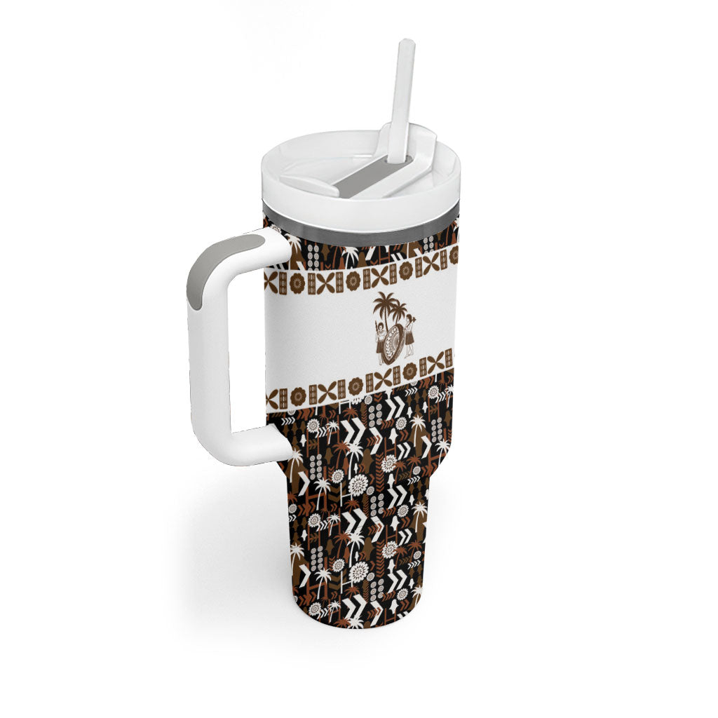Fiji Bati Tumbler With Handle Masi-inspired Tapa Pattern LT9 - Polynesian Pride