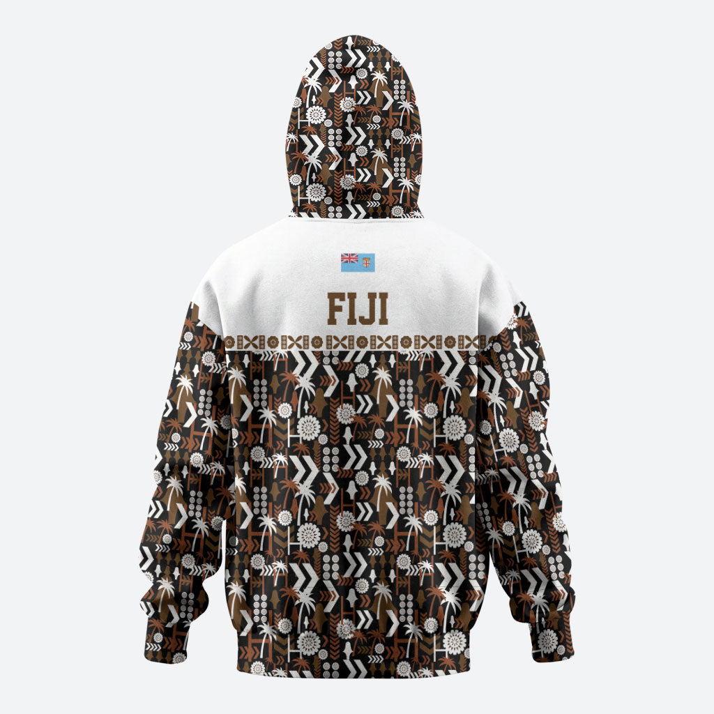 Fiji Bati Zip Hoodie Masi-inspired Tapa Pattern