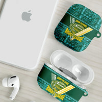 Cook Islands Island Floral AirPods Case Teal Traditional Kuki's Geometric Pattern LT9 - Polynesian Pride