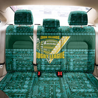 Cook Islands Island Floral Back Car Seat Cover Teal Traditional Kuki's Geometric Pattern LT9 - Polynesian Pride