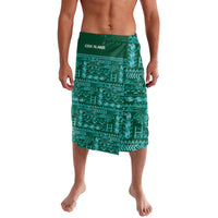 Cook Islands Island Floral Lavalava Teal Traditional Kuki's Geometric Pattern LT9 Teal - Polynesian Pride