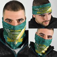 Cook Islands Island Floral Neck Gaiter Teal Traditional Kuki's Geometric Pattern LT9 - Polynesian Pride