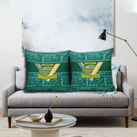 Cook Islands Island Floral Pillow Cover Teal Traditional Kuki's Geometric Pattern LT9 - Polynesian Pride
