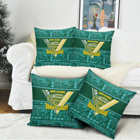 Cook Islands Island Floral Pillow Cover Teal Traditional Kuki's Geometric Pattern LT9 - Polynesian Pride