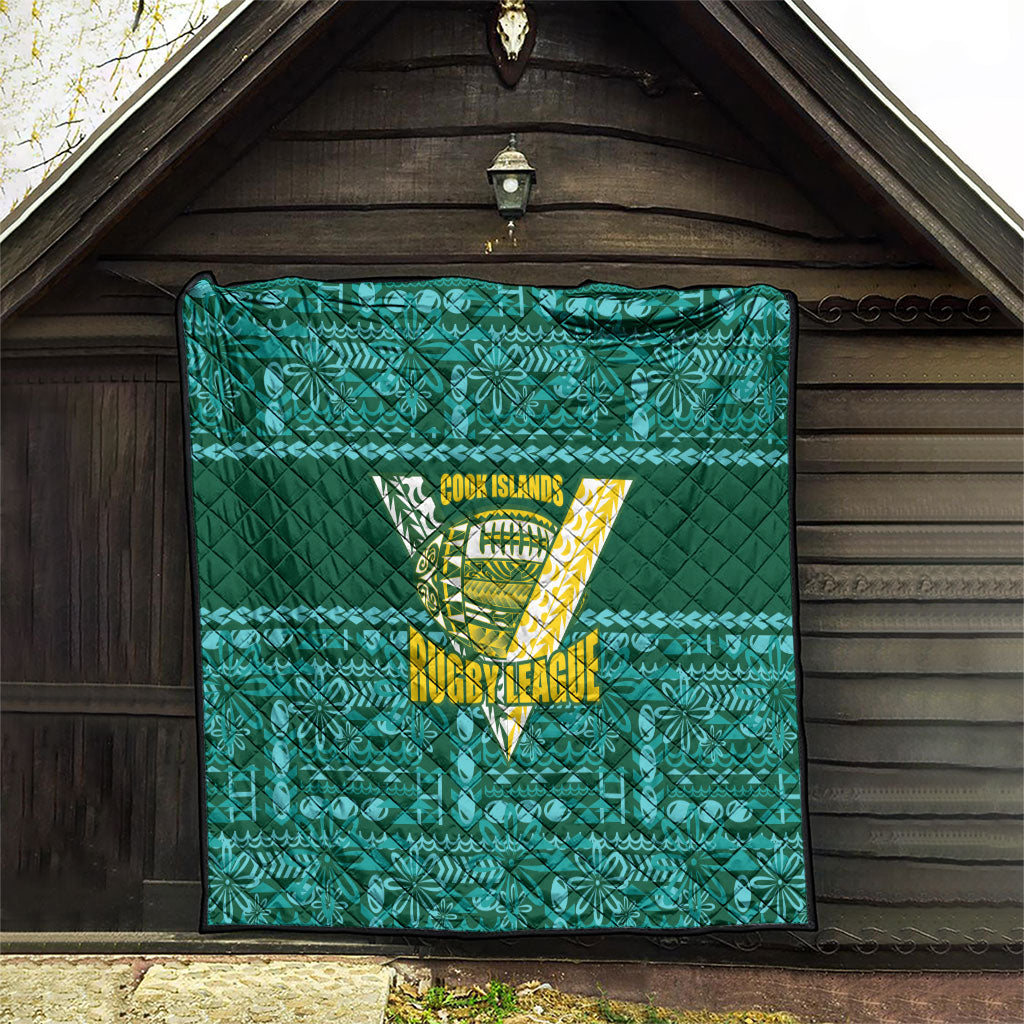 Cook Islands Island Floral Quilt Teal Traditional Kuki's Geometric Pattern LT9 - Polynesian Pride