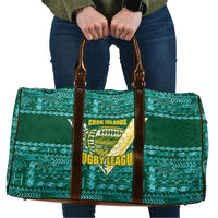 Cook Islands Island Floral Travel Bag Teal Traditional Kuki's Geometric Pattern LT9 Teal - Polynesian Pride