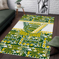 Cook Islands Island Floral Area Rug Green Traditional Kuki's Geometric Pattern LT9 Green - Polynesian Pride