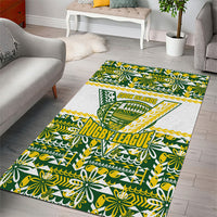 Cook Islands Island Floral Area Rug Green Traditional Kuki's Geometric Pattern LT9 - Polynesian Pride