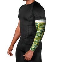 Cook Islands Island Floral Arm Sleeves Green Traditional Kuki's Geometric Pattern LT9 - Polynesian Pride