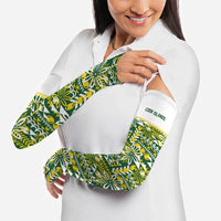 Cook Islands Island Floral Arm Sleeves Green Traditional Kuki's Geometric Pattern LT9 - Polynesian Pride