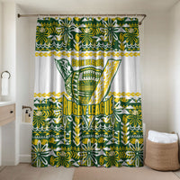 Cook Islands Island Floral Bathroom Set Green Traditional Kuki's Geometric Pattern LT9 Shower Curtain Only Green - Polynesian Pride